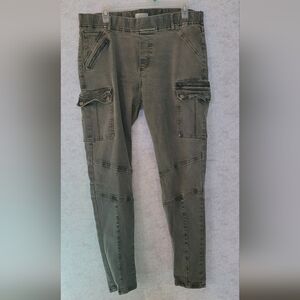 Grace & Lace Khaki Cargo Jegging Moto Distressed XL